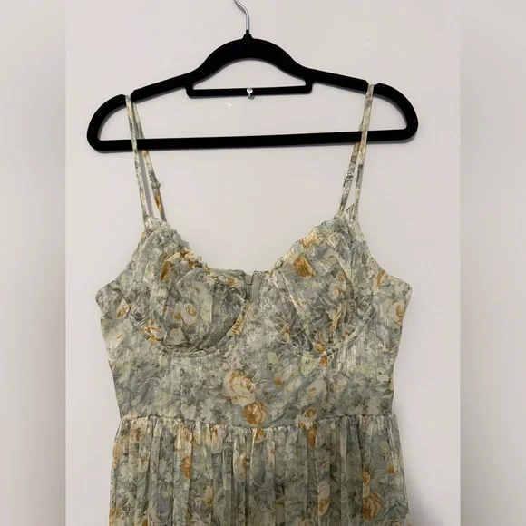Molly Green Medium Augusta Floral Maxi Dress Adjustable Straps NWT - Picture 5 of 7